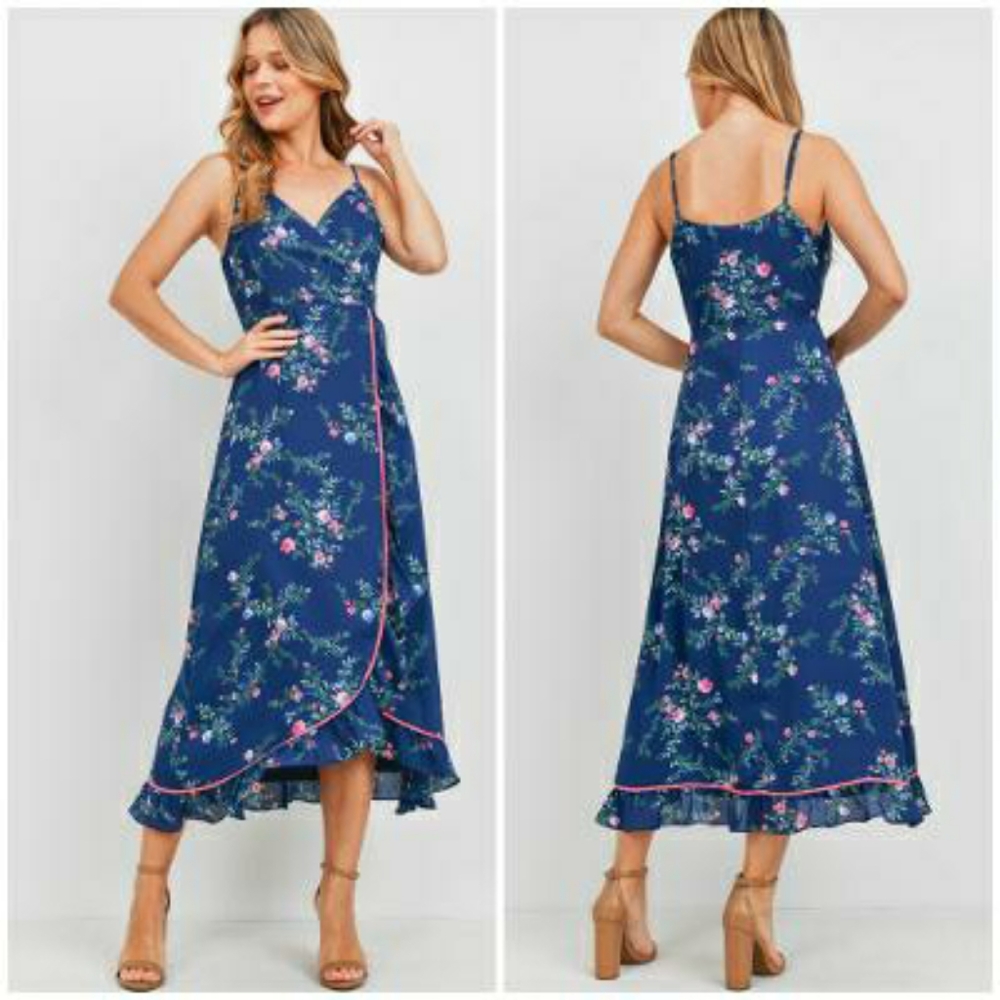 LAST ONE❗️Boho Chic Navy Blue Floral Maxi Dress - Picture 6 of 6